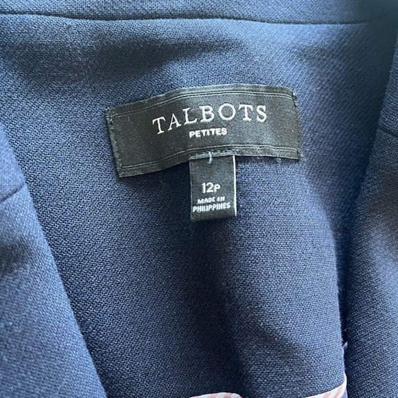 Talbot’s Wool Blend Navy Blazer Size 12P Lined Gold Buttons Classic Preppy - Picture 5 of 13